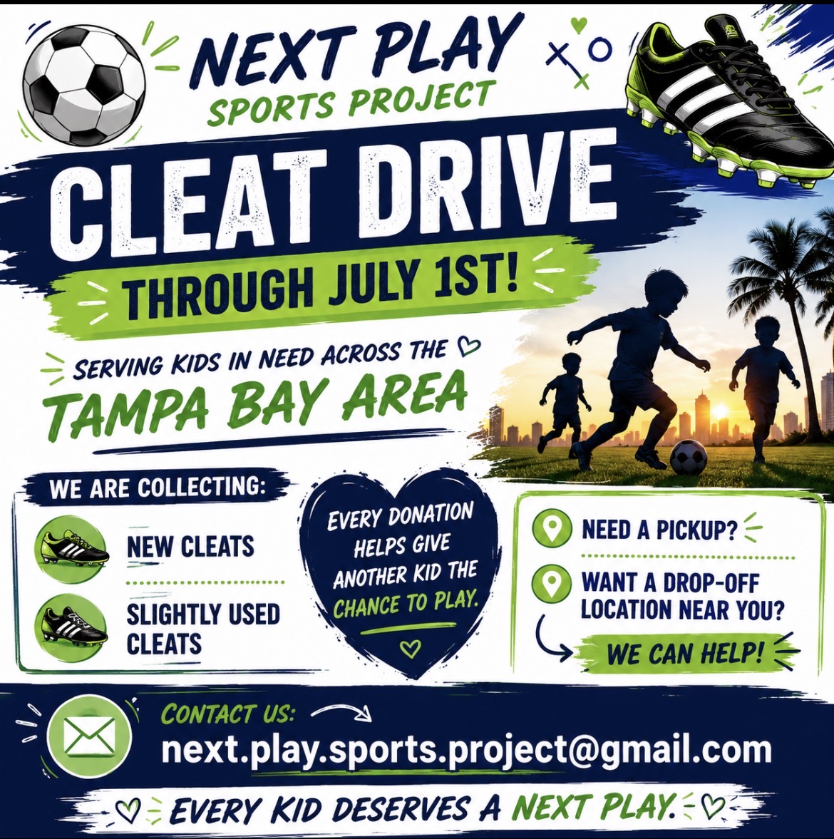 Cleat Drive Through July 1st — Serving kids in need across the Tampa Bay Area